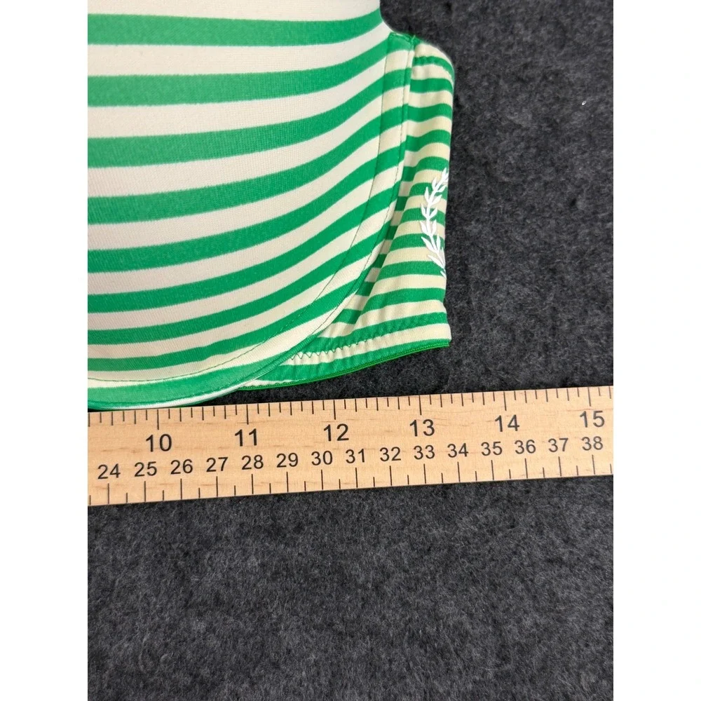 Victoria's Secret PINK T-Shirt Bra Women 34DD Green Striped Great Condition